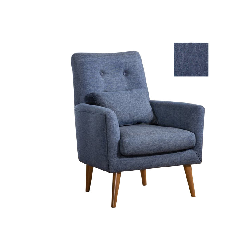 Fauteuil Sumler, 100 % lin bleu