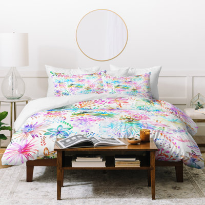 Modern & Contemporary Polyester Floral Duvet Cover
