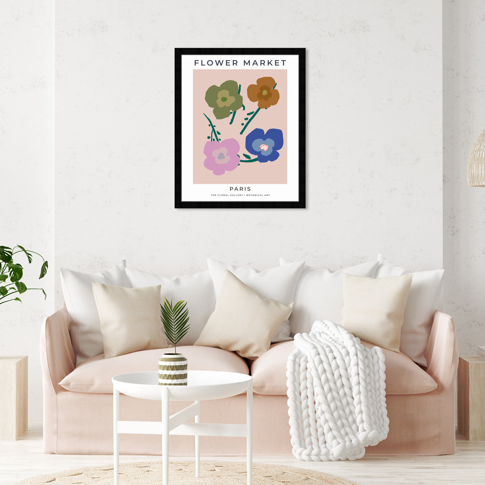 Paris Flower Market Print by Oliver Gal, Black, 26" H x 22" W