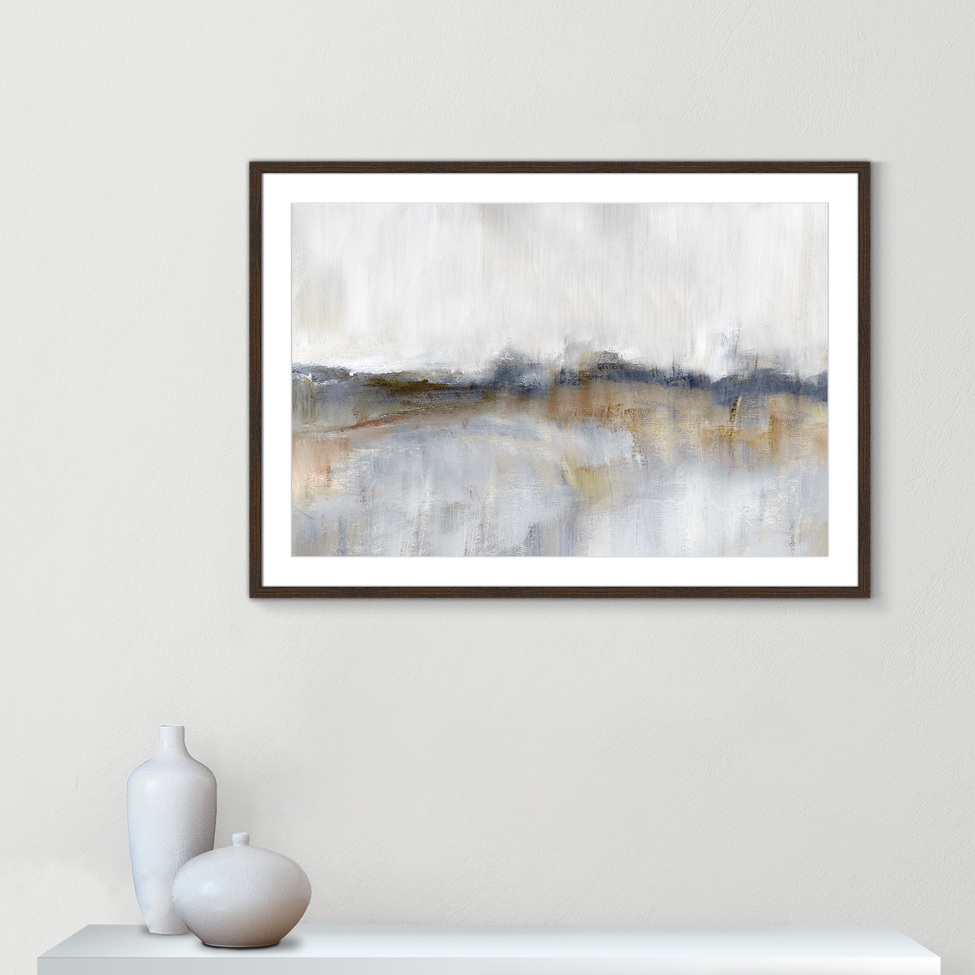 Autumnal Tide by Nan, 29.5" H x 41.5" W x 0.75" D, Walnut Framed