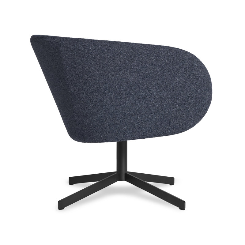 Close Encounter Swivel Barrel Chair, Elora Navy Viscose 