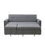 Canapé-lit 1 pièce en tissu gris moelleux