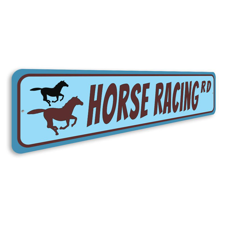 Plaque en aluminium de course de chevaux, H 6 po x l 24 po x P 0,06 po