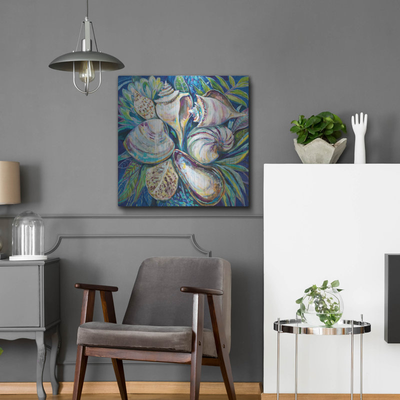 Art mural en métal Rosecliff Heights «Tropical» par Jeanette Vertentes, H 24 po x l 24 po