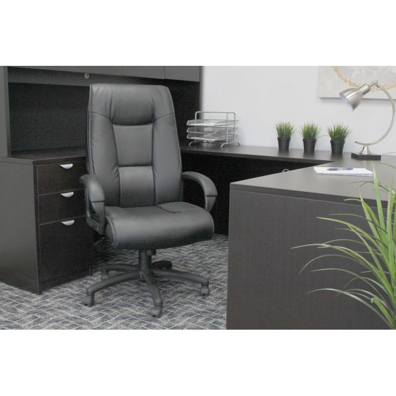 Black Leather High Back Ergonomic Executive Swivel Chair