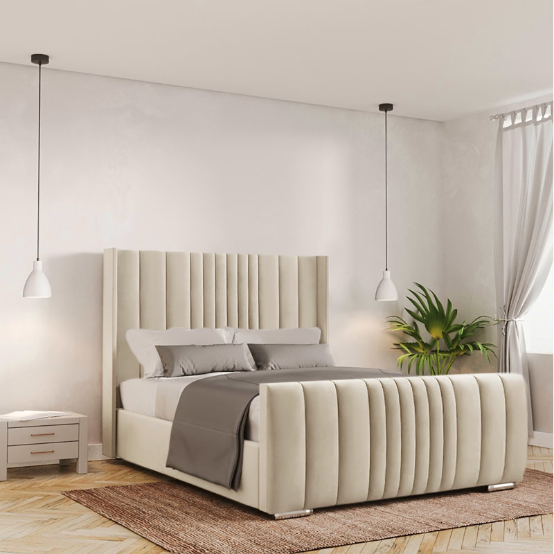 Bastin Upholstered Ottoman Storage Bed, Super King (6'), Cream