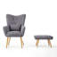 Hraztan Velvet Armchair with Footstool-1574383478