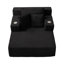 Chaise longue en velours côtelé luxueux avec 3 coussins, canapé-lit convertible avec poche de rangement, conception sans cadre et mousse de compression pour les petits espaces