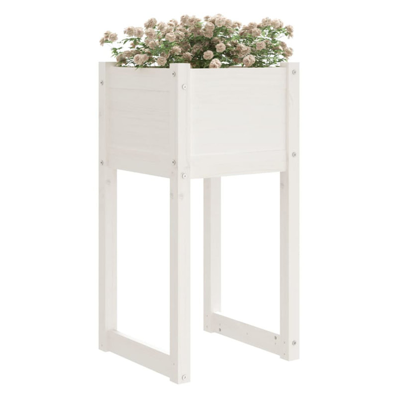 Wood Pot Planter, White, 81cm H x 40cm W x 40cm D
