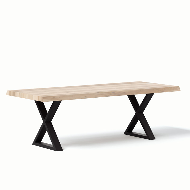 Colin X-Base Dining Table, Black, White Wash, 29.75"H x 92"L x 40"W