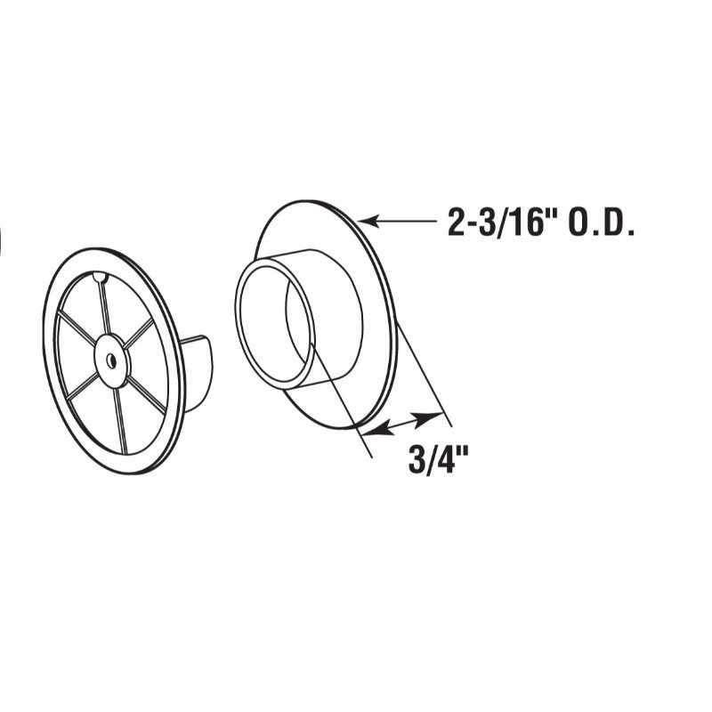 Douille de tringle à rideaux en plastique Prime-Line