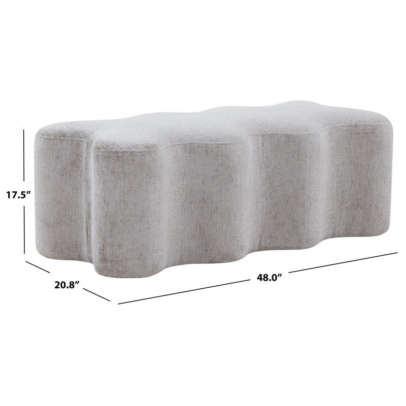 Jacqualessa Chenille Bench, Gray Chenille