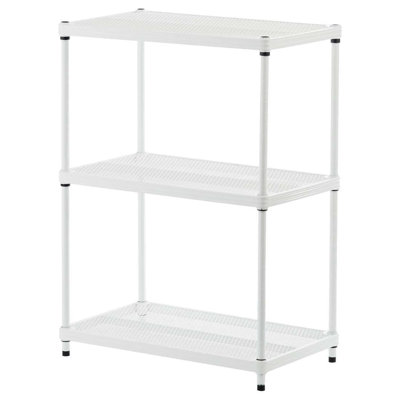 Design Ideas MeshWorks 2 Tier Full Size Metal Storage Shelving Unit Rack, Black