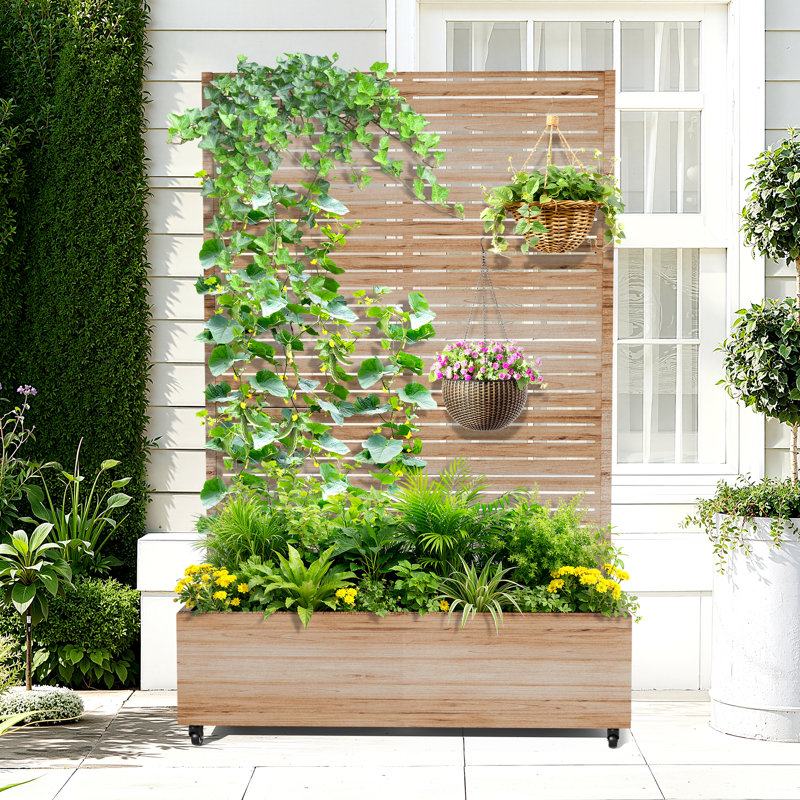 Metal Raised Garden Bed with Trellis, Garden Box for Vegetables and Flowers, Trellis Planter Box for Climbing Plants and Vines, Galvanized Raised Garden Bed