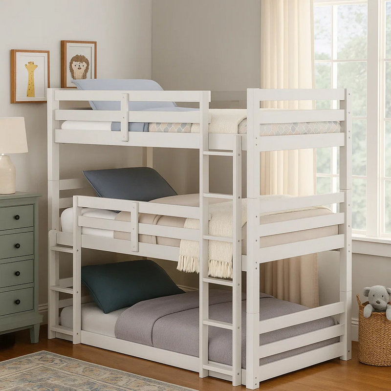 Lit triple simple en bois Émile