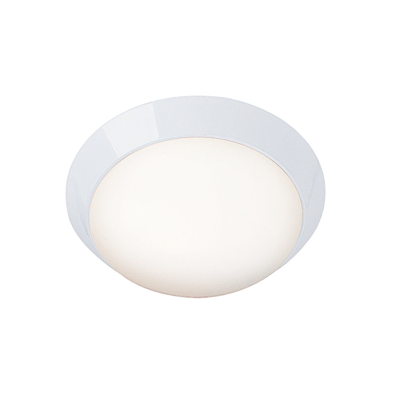 Plafonnier encastré en verre Capp, Blanc, Diamètre H 3,75 po x l 11,25 po