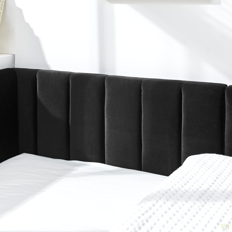 Full  Upholstered Tufted Bed Frame, Sofa Bed Frame With Comfortable Backrest And Armrests, Full  Bed For Bedroom, Living Room,Velvet(81''*60''*29.5'')