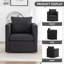 Fauteuil d'appoint pivotant, fauteuil d'appoint pivotant 360 ° moderne avec coussin et coussin, fauteuil club rembourré confortable pour le salon, la chambre à coucher, ensemble de 1, tissu noir-740065101