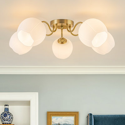 Plafonnier semi-encastré 5 lumières