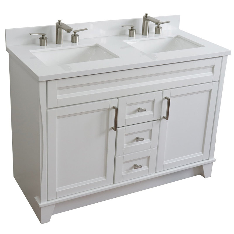 49'' Double Bathroom Vanity with Quartz Top