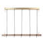 Essel 5 - Light Wood Brass Kitchen Island Pendant