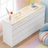 Comerford Modern 8-drawer Dresser With Led Lights & Glass Display Top, Fluted Chest Of Drawers For Bedroom,white-1137425486