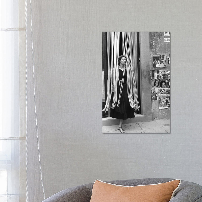 American Girl Series Jinx In Beads (Florence, Italy 1951) by Ruth Orkin - Print on Canvas, Wrapped Canvas