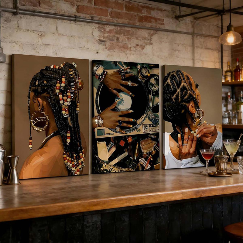 3 Piece Wrapped Canvas Print, 60 cm H x 40 cm W