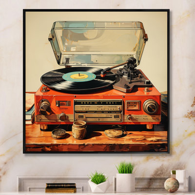 Joueur de vinyle rétro sur toile