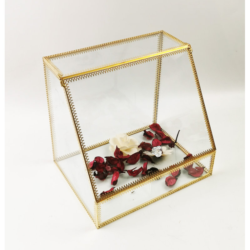 Makeup Orginazer Metal Makeup Organizer, Clear/Gold