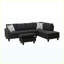 Canapé modulaire en L noir faisant face à la droite avec porte-gobelets intégré, mobilier de salon modulaire