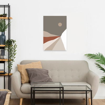 Abstrait, horizon du désert, abstrait, paysage géométrique contemporain, art mural