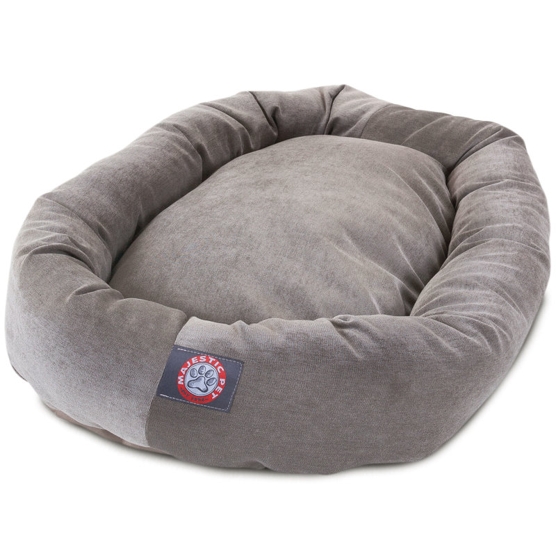Lit ovale pour animal de compagnie, Très grand (l 35 po x P 52 po x H 11 po), Gris perlé
