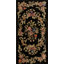 Small Antique Black Color European Floral Inlay Pattern American Hooked Rug