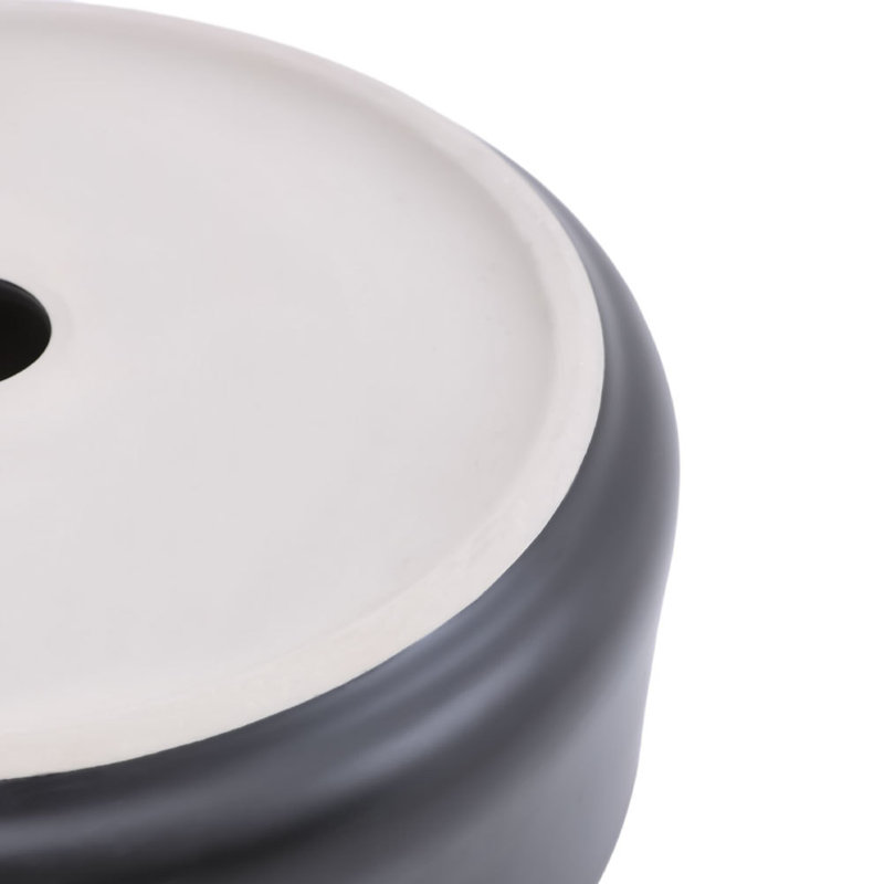 Brayden Studio Senoia 360mm L x 360mm W Matte Black Ceramic Circular Sink