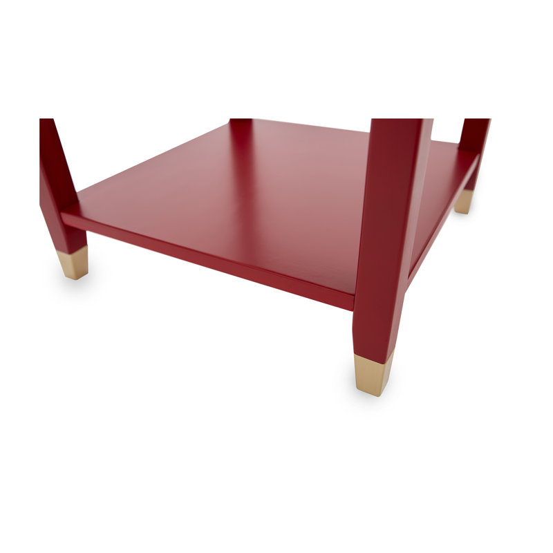 Table de bout avec rangement Hoppert, Rouge