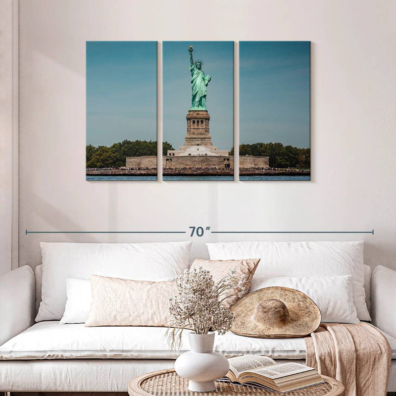 Rorry Liberty Statue Against Clear Sky, 28" H x 45" W