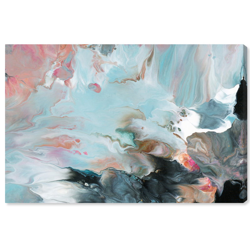 Rêve abstrait en couleurs, rose côtier - impression sur toile, H 10 po x l 15 po, Toile tendue, Sans cadre