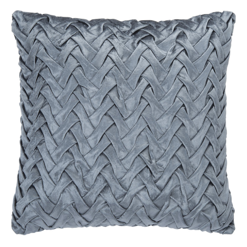 Dusty Blue Chevron Braided Texture 19" Square Throw Pillow