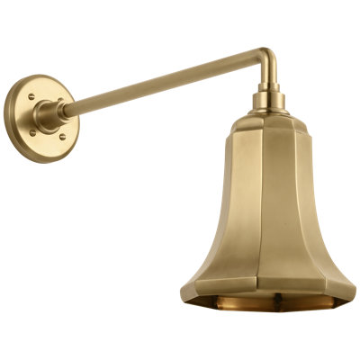 Thomas O'Brien, "Academy 17.5" Mack Barn Light in Hand-Rubbed Antique Brass with 9.25" Savannah Shade