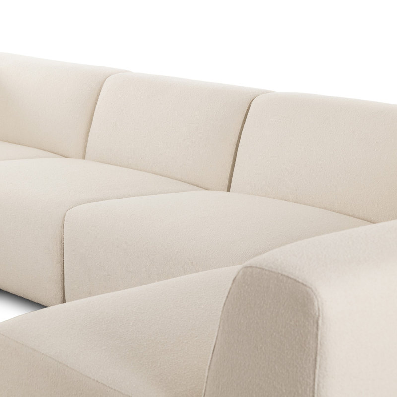 Lawndale 5PC Sectional W/ RAFC-Napa Sandstone, Left Hand Facing, Fayette Cloud Polyester Blend