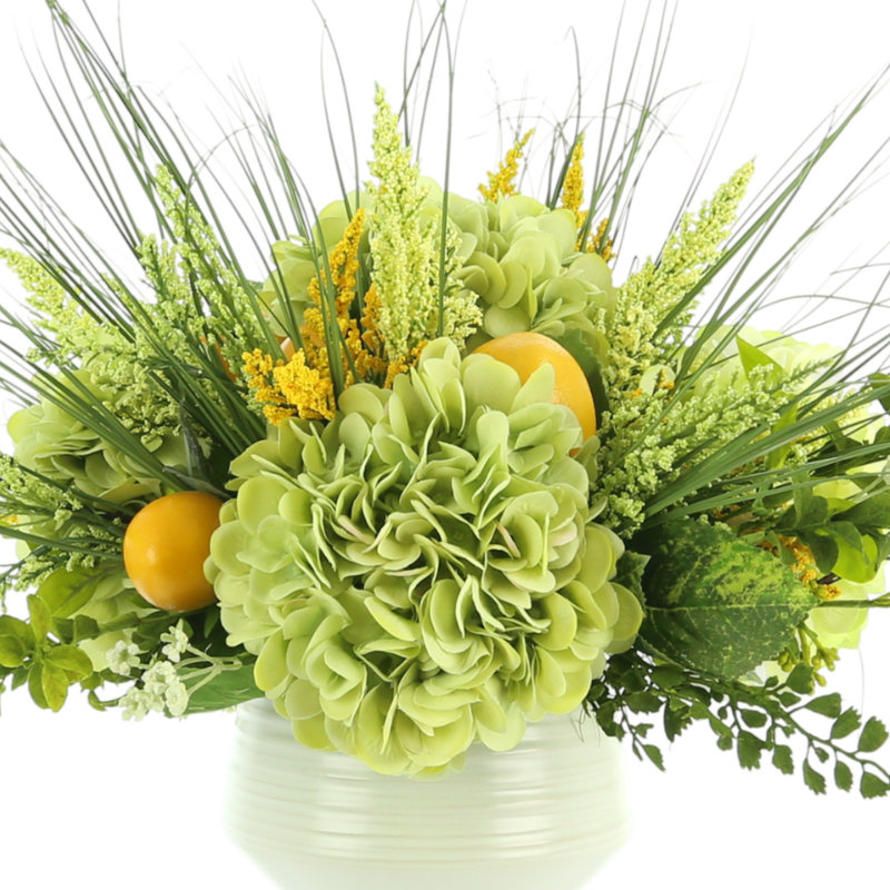 Hydrangea, Heather And Lemon Floral Arrangement