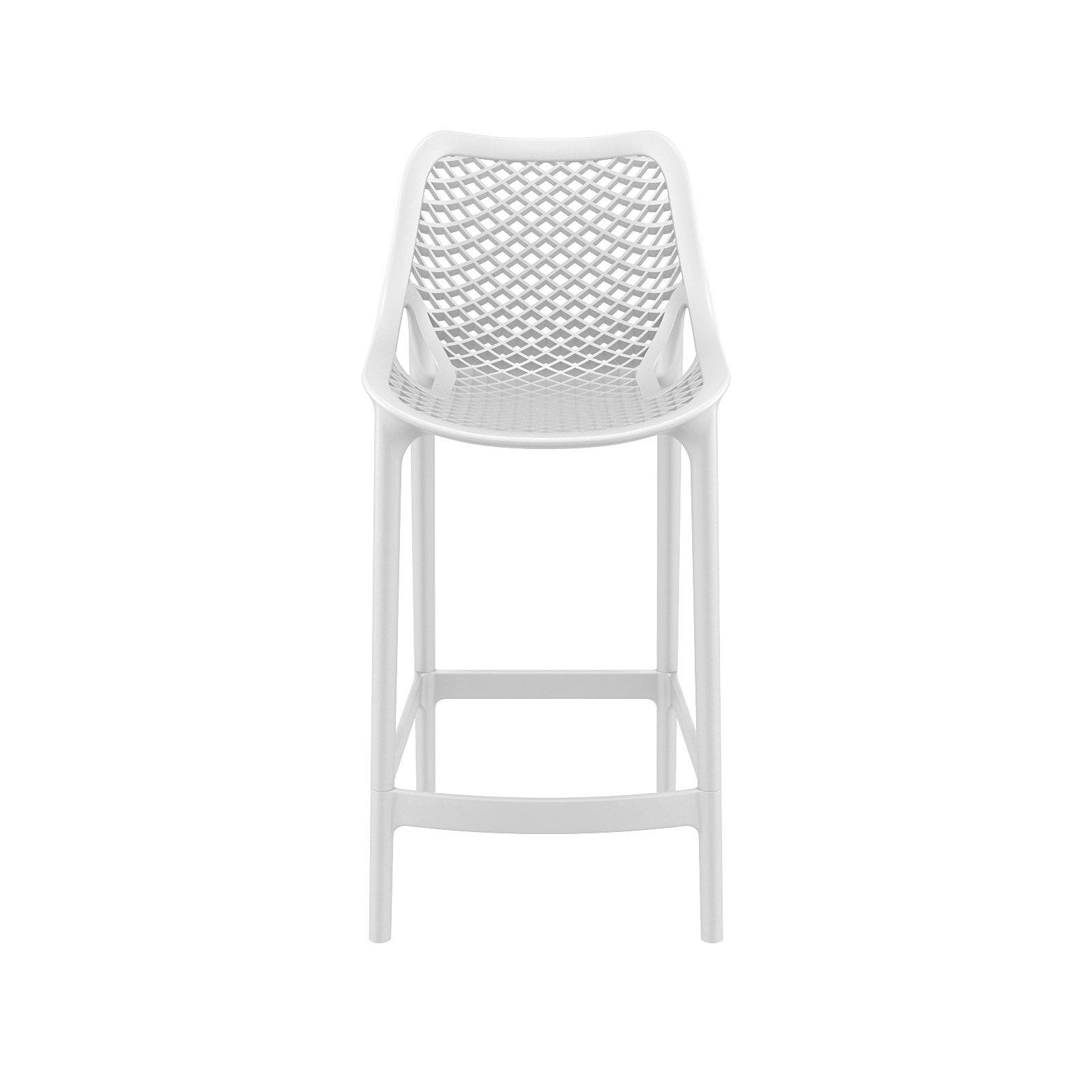 Farrah Patio Bar Stool, White, 25.6"