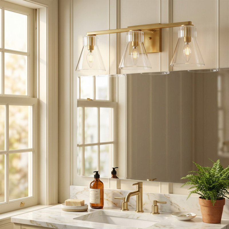 Éclairage pour meuble-lavabo Billie Modern, Bronze Antique, 3 lumières