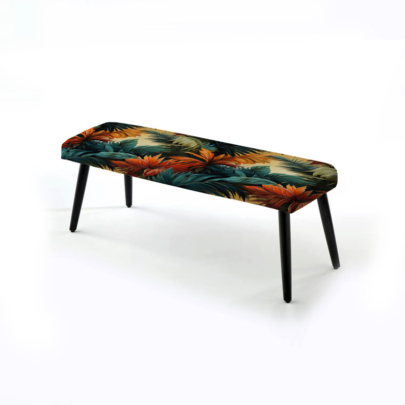 Paradise Palms - motif tropical - banc rembourré noir Tropical