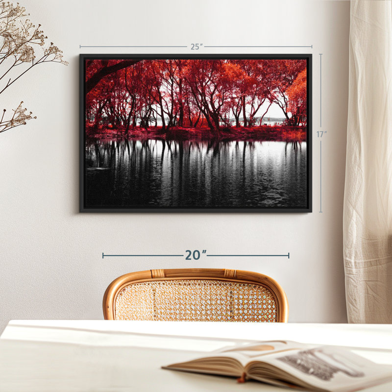 Gothique «Pop Lakeside Red Trees», H 25 po x l 17 po