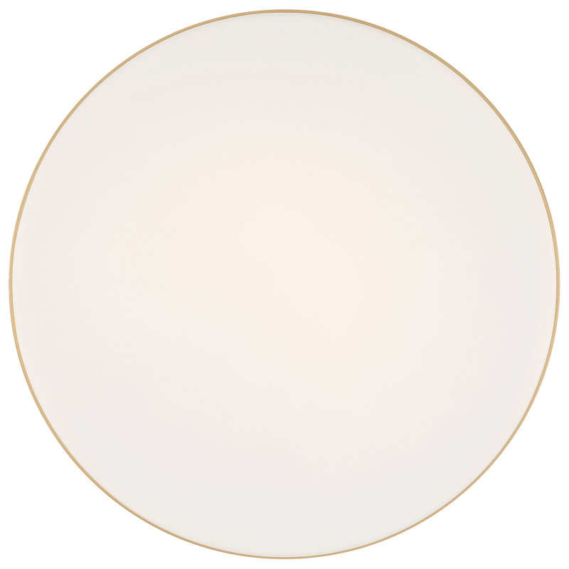 Jamita Glass LED Flush Mount, Antique Brushed Brass, 3" H x 14" W x 14" D