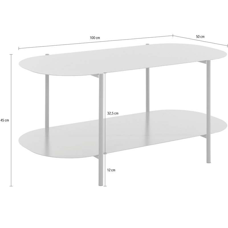 Eysteinn Four Leg Coffee Table with Storage, Black