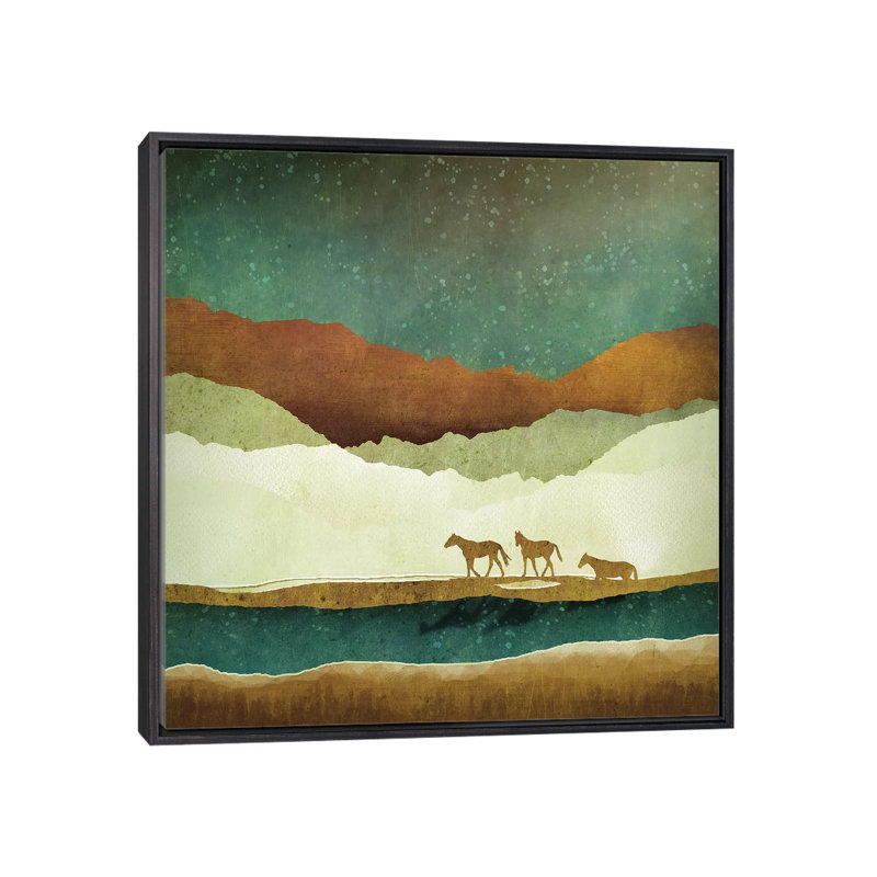 Stary Range - Print, 26" H x 26" W x 1.5" D, Distressed Black Floater Framed