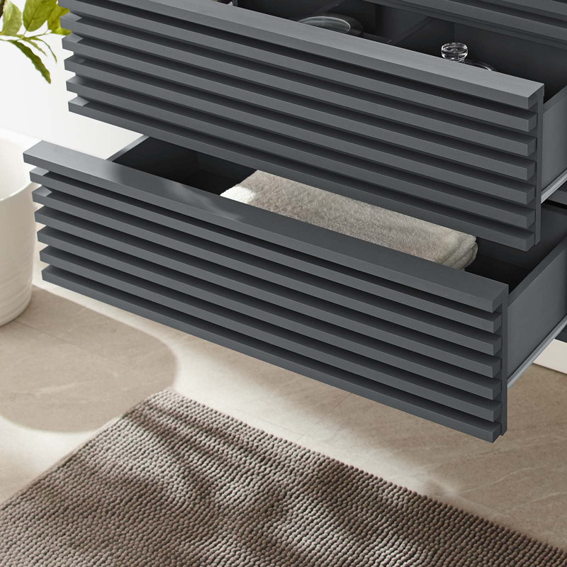 Base de meuble-lavabo mural simple 30 po Modway Render, gris